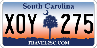 SC license plate XOY275