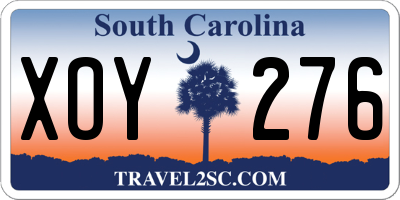 SC license plate XOY276