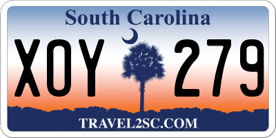 SC license plate XOY279