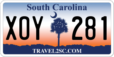 SC license plate XOY281