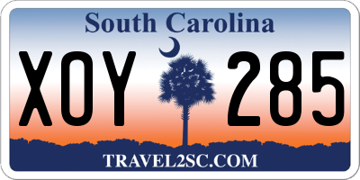SC license plate XOY285