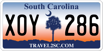 SC license plate XOY286