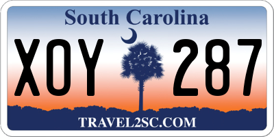 SC license plate XOY287