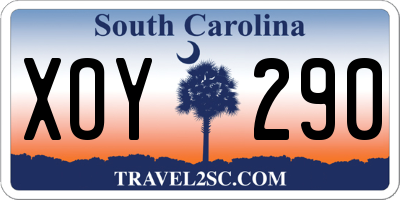 SC license plate XOY290