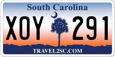 SC license plate XOY291