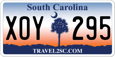 SC license plate XOY295