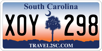 SC license plate XOY298