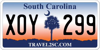 SC license plate XOY299