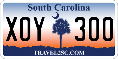 SC license plate XOY300