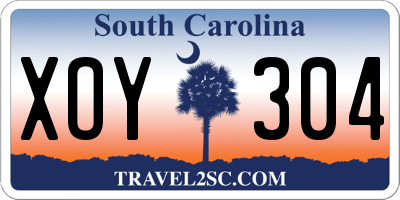 SC license plate XOY304