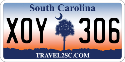SC license plate XOY306