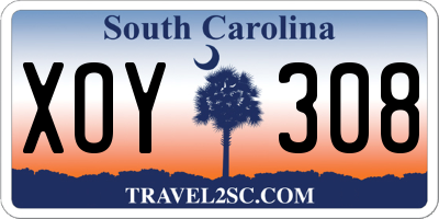 SC license plate XOY308