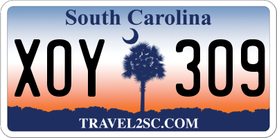 SC license plate XOY309