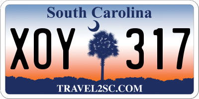 SC license plate XOY317