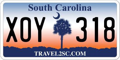 SC license plate XOY318