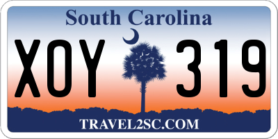 SC license plate XOY319