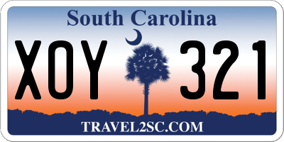 SC license plate XOY321