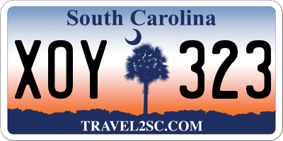 SC license plate XOY323