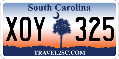 SC license plate XOY325