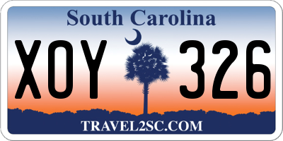 SC license plate XOY326