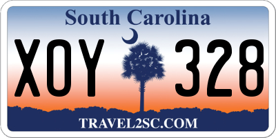 SC license plate XOY328