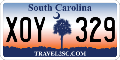SC license plate XOY329