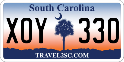 SC license plate XOY330