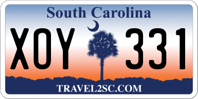 SC license plate XOY331