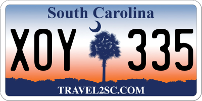 SC license plate XOY335