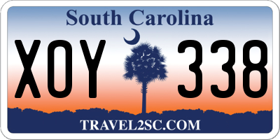 SC license plate XOY338