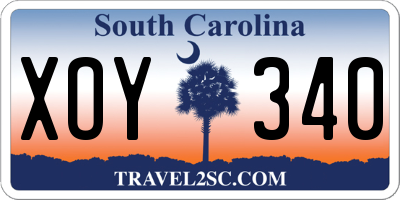 SC license plate XOY340