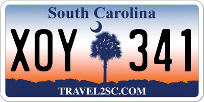 SC license plate XOY341