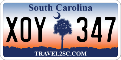 SC license plate XOY347