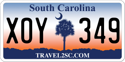 SC license plate XOY349