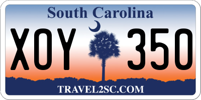 SC license plate XOY350