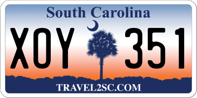 SC license plate XOY351