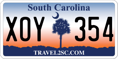 SC license plate XOY354