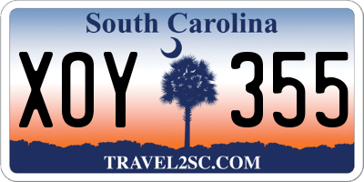 SC license plate XOY355