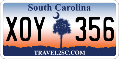SC license plate XOY356