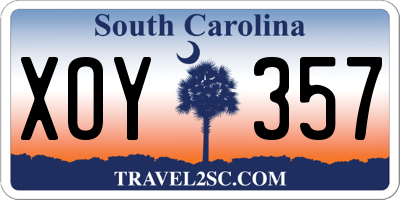 SC license plate XOY357