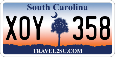 SC license plate XOY358