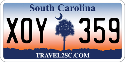 SC license plate XOY359