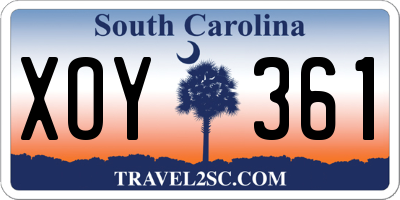 SC license plate XOY361