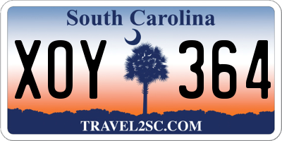 SC license plate XOY364