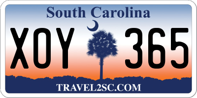 SC license plate XOY365