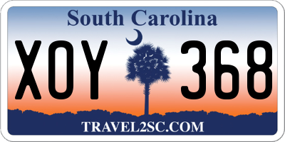 SC license plate XOY368