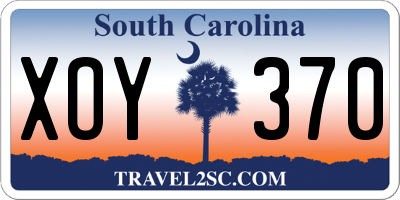 SC license plate XOY370