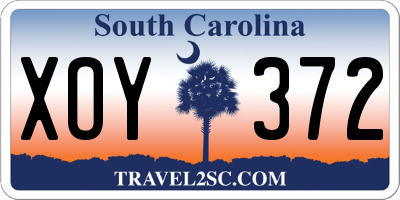 SC license plate XOY372