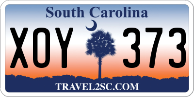 SC license plate XOY373