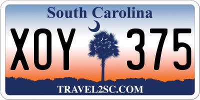 SC license plate XOY375